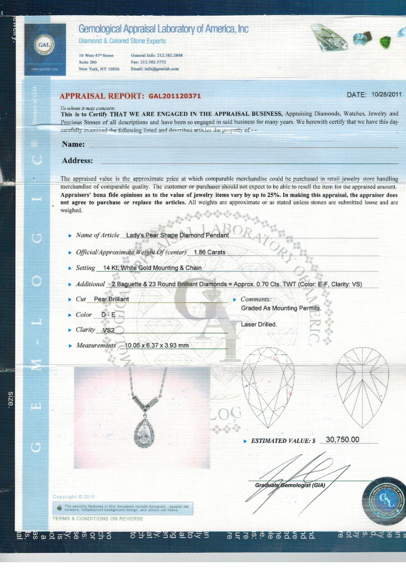 Подвеска с бриллиантами