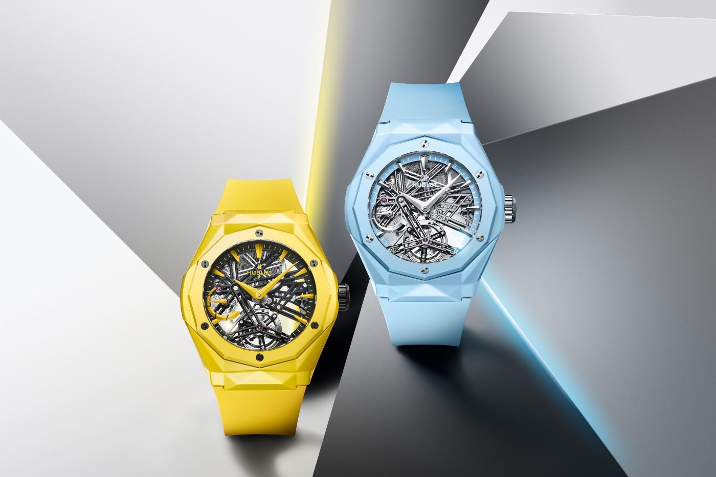 Hublot Classic Fusion Tourbillon Orlinski Yellow Magic и Sky Blue