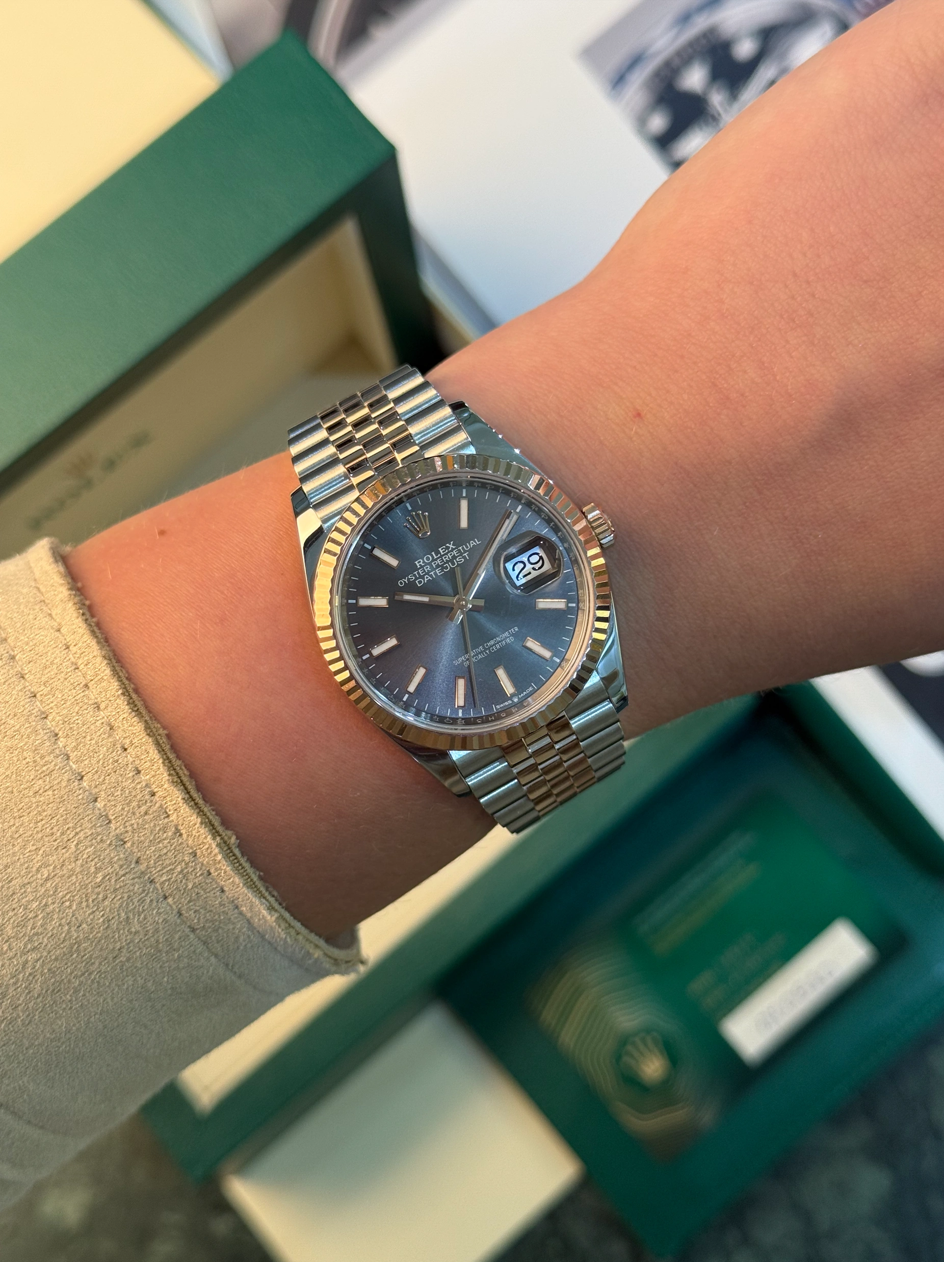 ROLEX DATEJUST 36MM STEEL AND EVEROSE GOLD