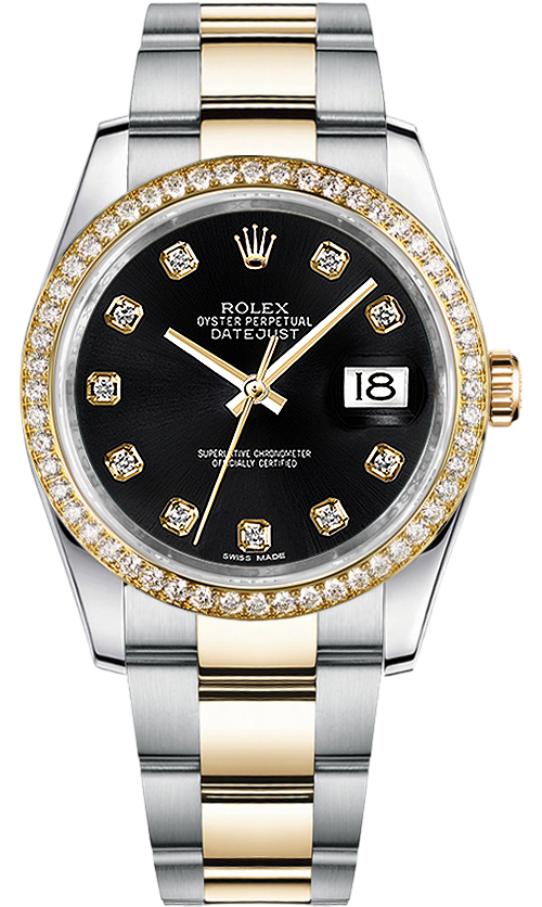 ROLEX DATEJUST BLACK DIAMOND DIAL 36MM